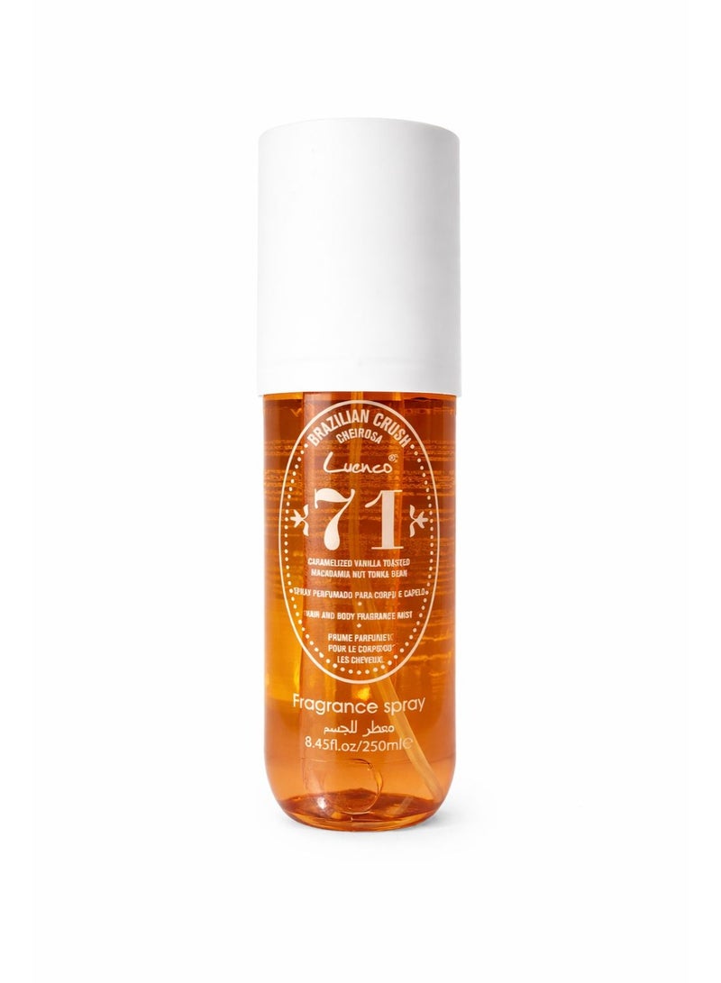 Brazilian Crush Chirosa 71 Body and Hair Mist with a distinctive, attractive, and long-lasting fragrance. 250ml Body Mist