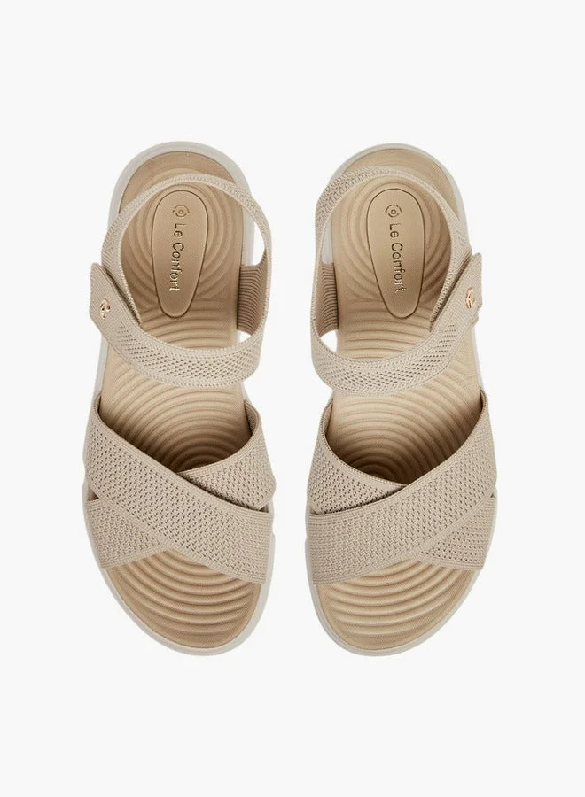 لو كونفورت صنادل مريحة بشريط متقاطع من فلاينت وإغلاق بشريط لاصق