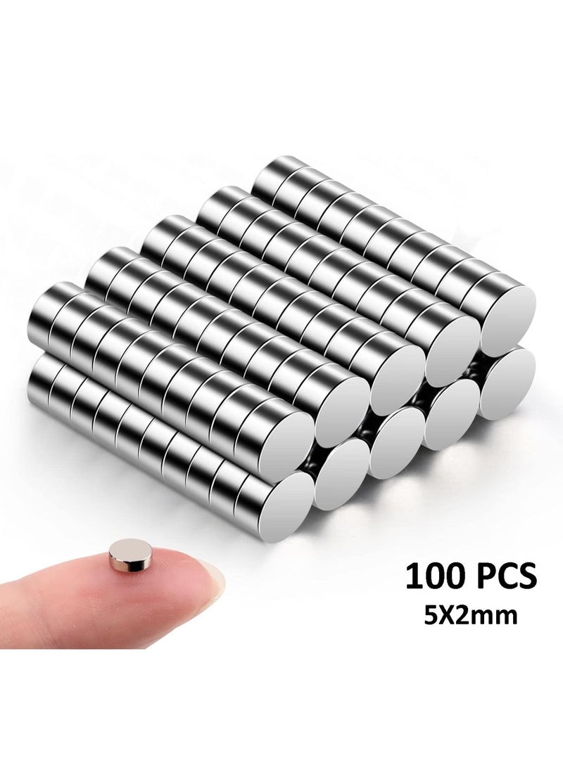 Q TRIPLE A Tiny Magnets 5x2mm (100 Pcs) - Multi-Use Small Mini Round Magnets for Kitchen & Refrigerator, Lockers & Safes, Sticking Notes & Photos, White Board, Educational Projects,  DIY Crafts & Miniature (Pack of 100 - 5x2mm) - Image 1