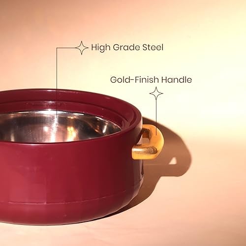 Selvel Elegance Royal Inner Steel Casserole Set of 3 (1700ml, 1200ml, 600ml)|BPA Free|Advanced P.U. Insulation|Keeps Food hot & Fresh Chapati, Roti, Biryani (Royal Maroon) - Image 4