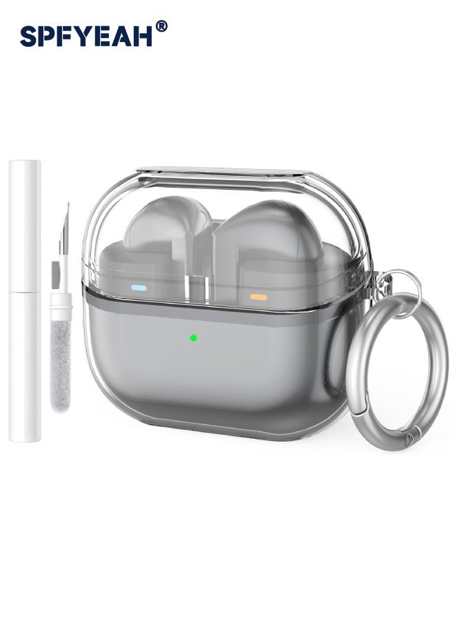 اس بي اف يا. جراب Samsung Galaxy Buds 3 / Buds 3 Pro بسلسلة مفاتيح، جراب شفاف ناعم من مادة TPU مع مجموعة منظف، غطاء مقاوم للصدمات والسقوط لهاتف Samsung Galaxy Buds 3 & 3 Pro (2024)، شفاف - Image 1