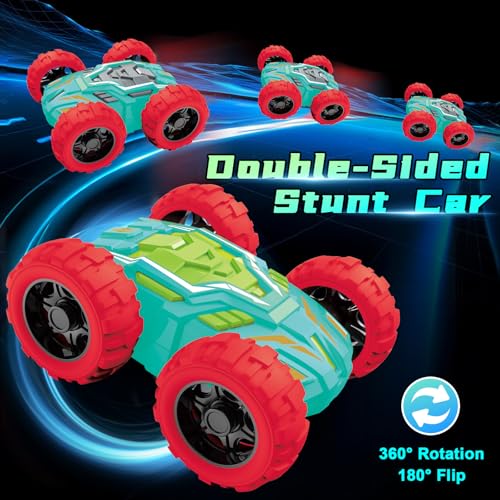 MSHALADE Toys Cars for Ages 24 DoubleSided Monster Truck Toys Stunt Push and Go Friction Cars 3 Year Old Boy Toys Toy Cars for 2 3 4 5 6 Year Old Boy Christmas Birthday - Image 5