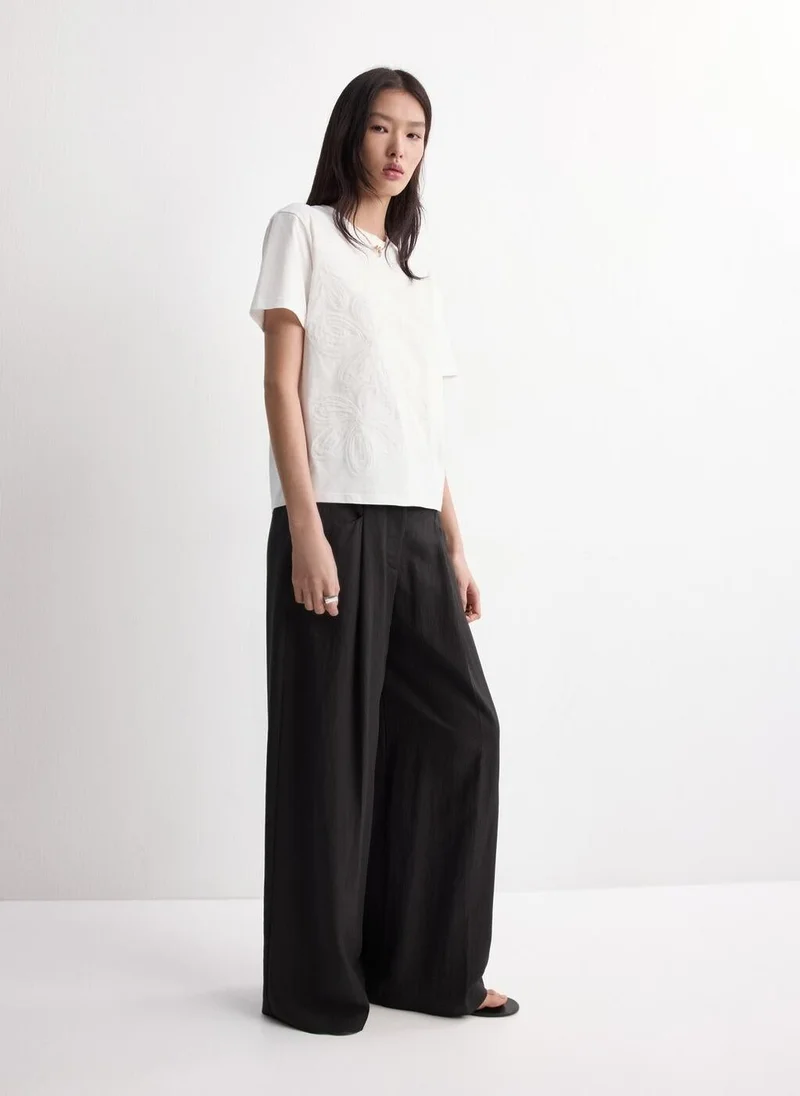 MANGO  Floral-embroidered cotton t-shirt for Women | Best Price UAE