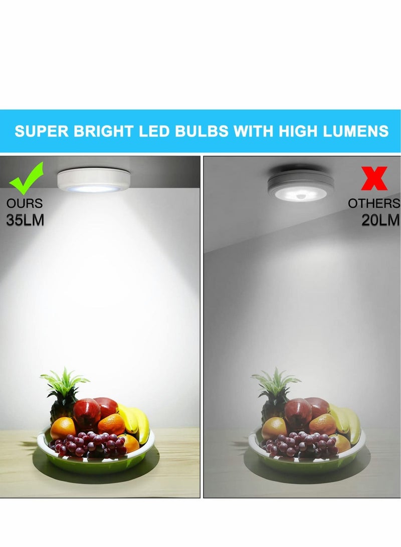 كابتن تيك Under Cabinet Lights 4 Pack Motion Sensor LED Night Light, Non-Fall Cordless Battery-Powered Wall Magnet Closet Lights, Safe for Stairs, Hallway, Kitchen, Cabinet, White - Image 3