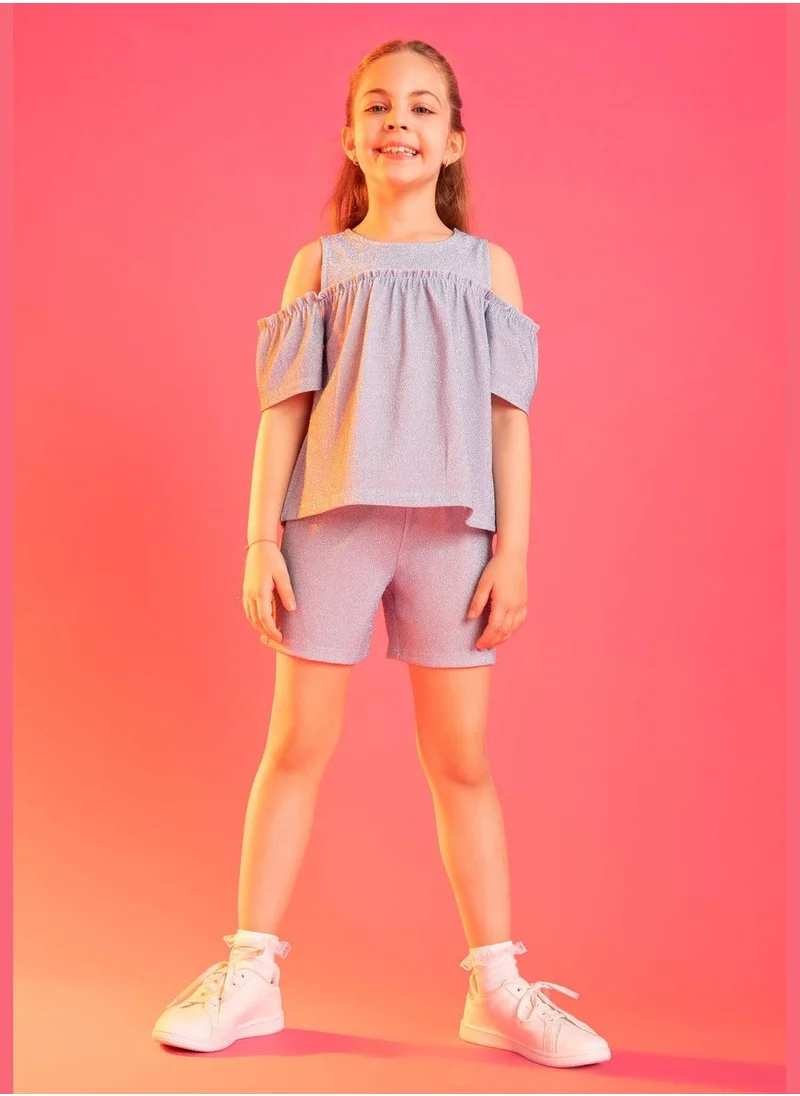 DeFacto Short Sleeve Cut Out Blouse & Mini Short Set