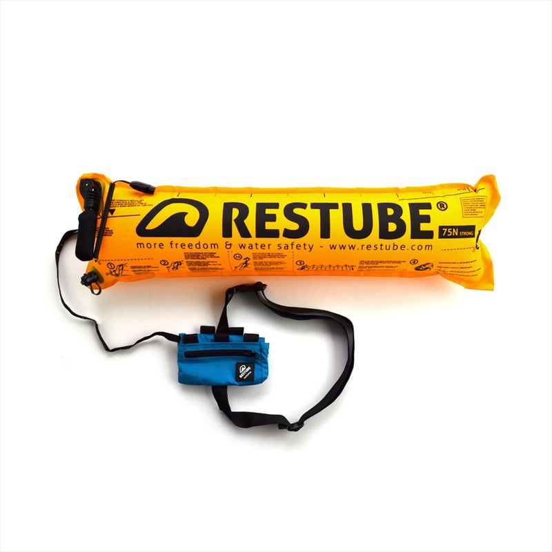 Restube Extreme Wild Swimming Safety Buoy for Use in Rough Conditions â€“ Open Water Buoyancy Aid for Swimmers, Surfers & Lifeguards â€“ One-Pull Inflatable Mechanism with Whistle - Image 1