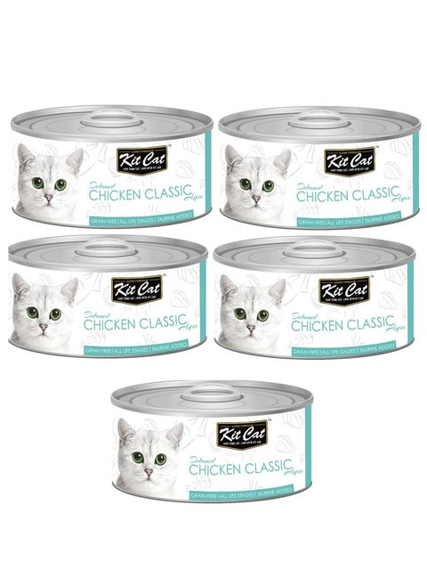5Pc Chicken Classic Cat Wet Food 80g