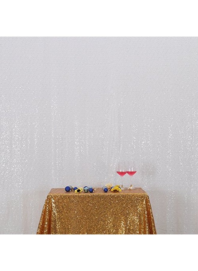 Poise3EHome 8Ft X 8Ft White Sequin Photography Backdrop Curtain For Party Decoration White  - Image 4