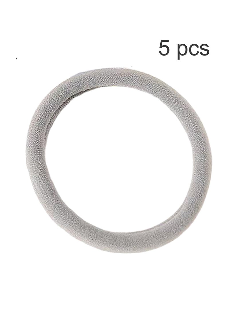5-Piece Small Seamless Hair Ties, Elastic Hair Band, Ponytail Holders for Children and Little Girls’ Hair Accessory (Grey) - Image 1