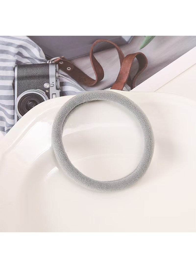 5-Piece Small Seamless Hair Ties, Elastic Hair Band, Ponytail Holders for Children and Little Girls’ Hair Accessory (Grey) - Image 2