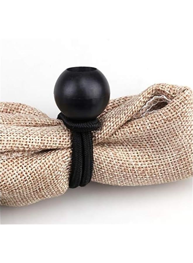 30 Pack Bungee Balls, Black Ball Bungee Heavy Duty Heavyweight 4 inches Tarp Bungee Cords, Weather Resistant Tie Down Strap 4mm Thickness - for Camping, Tents, Cargo, Holding Wire and Hoses