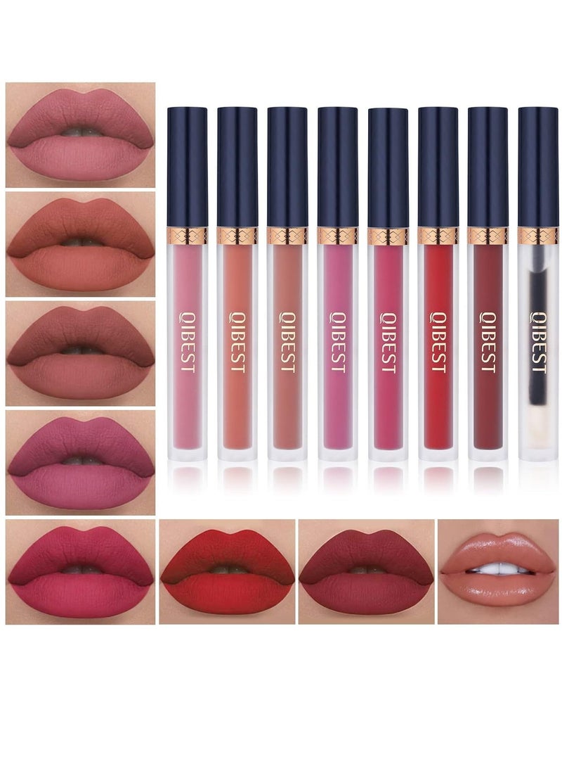 QiBest 7Pcs Matte Liquid Lipstick + 1Pcs Lip Plumper Makeup Set Kit, Pigmented Long Lasting Lip Gloss Set, Velvet Waterproof Halloween Lip Makeup Valentine's Day Gift Sets for Girls and Women - pzsku/ZC93709D14664E2E33803Z/45/_/1733385605/500b15a6-d91f-4014-a8bb-0f5fb120a2c2