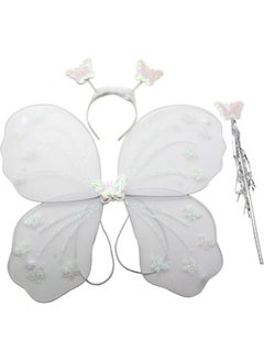 White Butterfly Wing Crown - Scepter - Set Girl's Costume