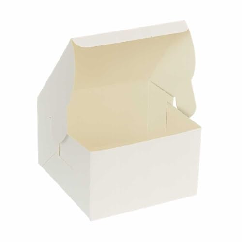 Chic a Choc White Pastry & Savoury Box – PACK OF 20 BOXES. Multipurpose Food Packaging Box for Home Bakers, Cafés, and Restaurants | 350 GSM FBB Premium Paper | 5x5x4 inch | Sturdy & Elegant - Image 1