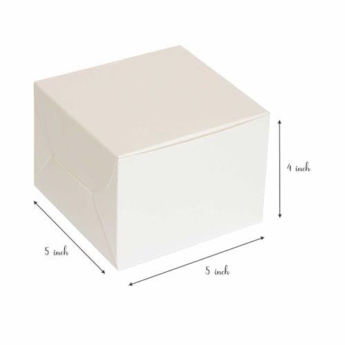Chic a Choc White Pastry & Savoury Box – PACK OF 20 BOXES. Multipurpose Food Packaging Box for Home Bakers, Cafés, and Restaurants | 350 GSM FBB Premium Paper | 5x5x4 inch | Sturdy & Elegant - Image 3