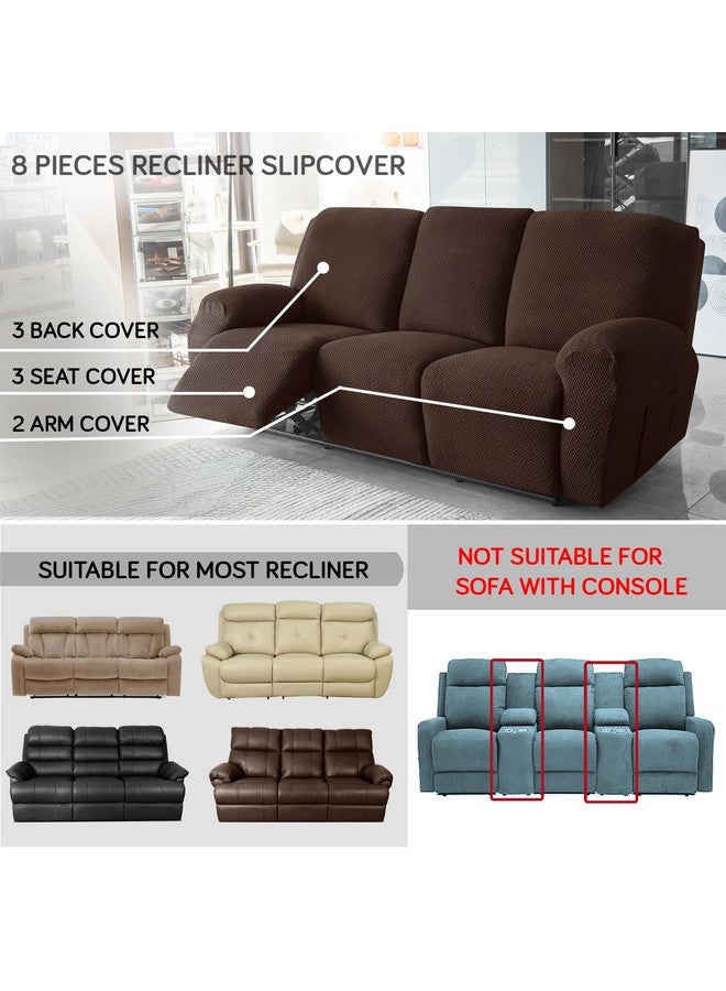 HOKIPO HOKIPO Premium 210gsm, Jacquard 3 Seater Recliner Sofa Cover, Chocolate Brown (AR-4974-BR) - Image 3