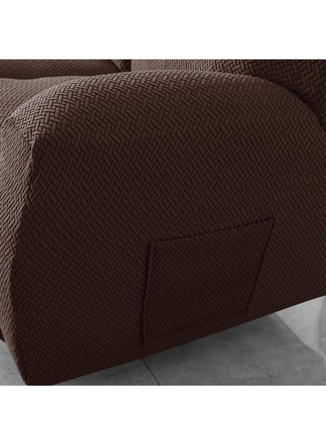 HOKIPO HOKIPO Premium 210gsm, Jacquard 3 Seater Recliner Sofa Cover, Chocolate Brown (AR-4974-BR) - Image 5