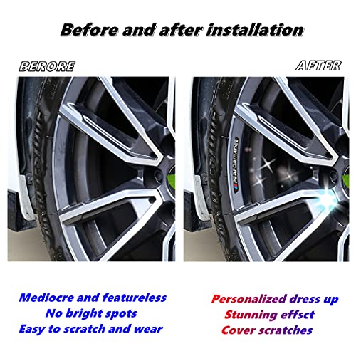 Noi 4PCS 3D Wheel hub Stickers Decorative Stickers M Sticker car Logo Badge Stickers Aluminum Alloy Material（Black） - Image 4