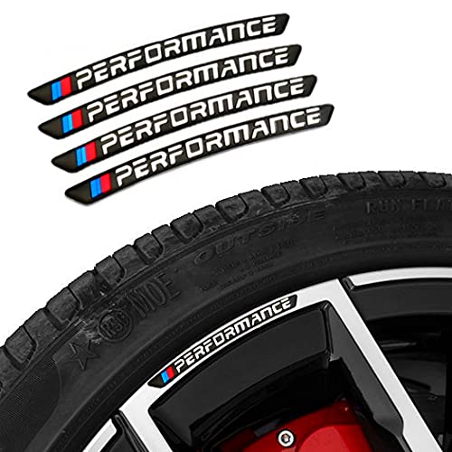 Noi 4PCS 3D Wheel hub Stickers Decorative Stickers M Sticker car Logo Badge Stickers Aluminum Alloy Material（Black） - Image 1