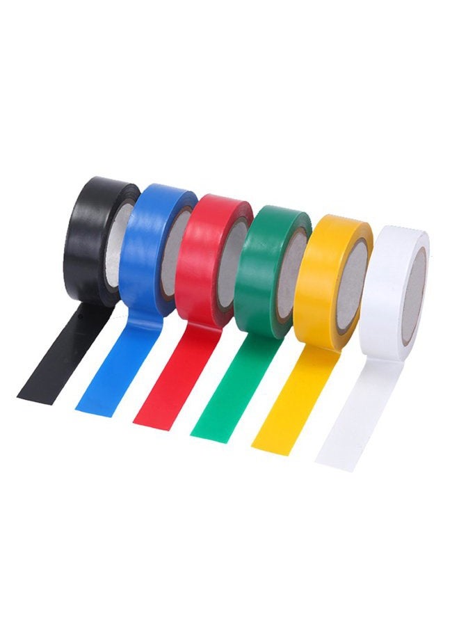 Pasow 6 pcs General Purpose Electrical Tape PVC Electrical Wire Insulating Tape Assorted Colors - Image 1