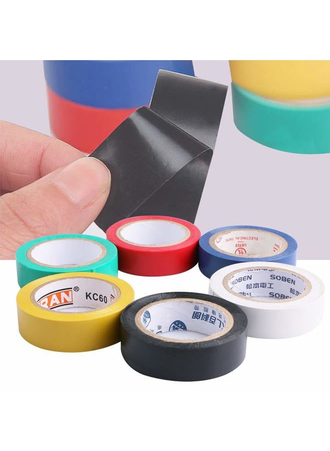 Pasow 6 pcs General Purpose Electrical Tape PVC Electrical Wire Insulating Tape Assorted Colors - Image 5