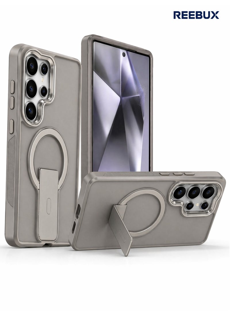 Samsung Galaxy S26 Ultra Magnetic Case with Stand, Shockproof Bumper, Translucent Matte Back, Strong MagSafe Compatibility, Drop Protection Cover