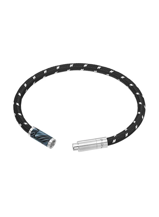 POLICE Plaint Black Woven Cord With Stainless Steel Black Motif Gents BraceletPEAGB0033201