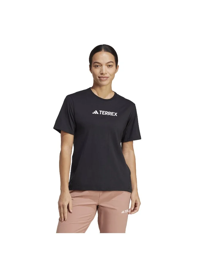 Adidas Adidas W Tx Logo Tee Black Graphic Tee (Short Sleeve) T-Shirts For Women