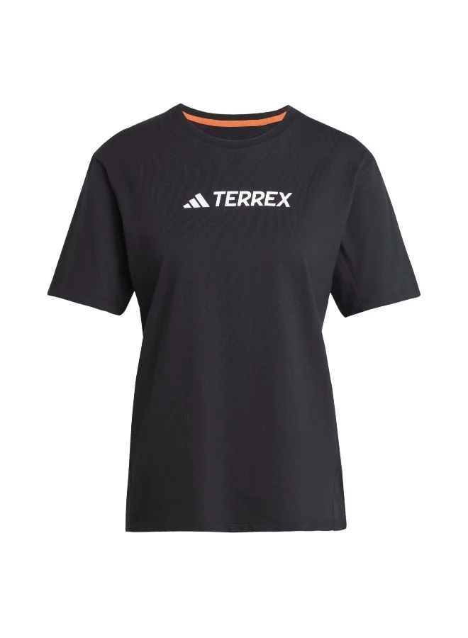 Adidas Adidas W Tx Logo Tee Black Graphic Tee (Short Sleeve) T-Shirts For Women