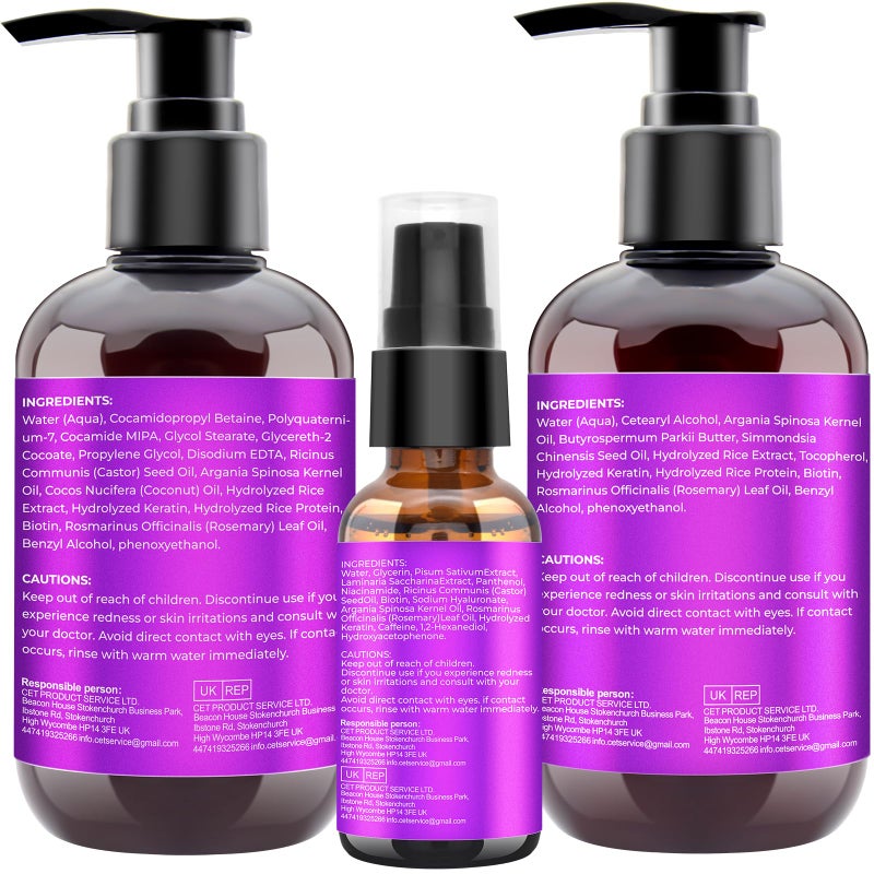 GIFBEA Hair Growth Shampoo and Conditioner Set With Rosemary, Biotin, Argan, and Castor Oils for Thinning, Damaged, Curly Hair - Image 2