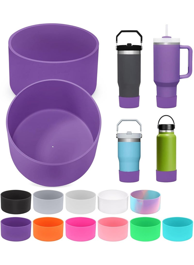 اس تي ان قطعة واحدة من غطاء سيليكون للأكواب، متوافقة مع أكواب ستانلي كوب كوينشر أدفنتشر سعة 40 أونصة وزجاجات هايدرو فلاسك سعة 12-24 أونصة، واقي سفلي مانع للانزلاق، يقلل من الخدوش والضوضاء - Image 1