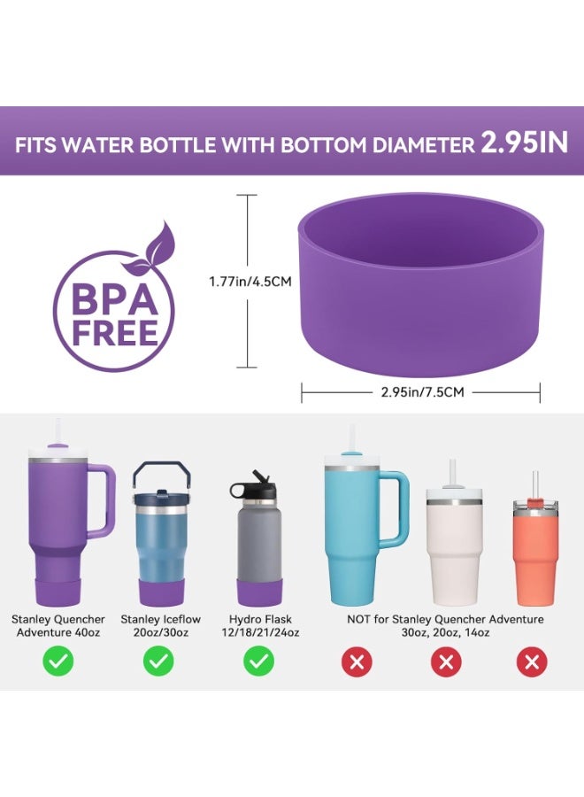 اس تي ان قطعة واحدة من غطاء سيليكون للأكواب، متوافقة مع أكواب ستانلي كوب كوينشر أدفنتشر سعة 40 أونصة وزجاجات هايدرو فلاسك سعة 12-24 أونصة، واقي سفلي مانع للانزلاق، يقلل من الخدوش والضوضاء - Image 2