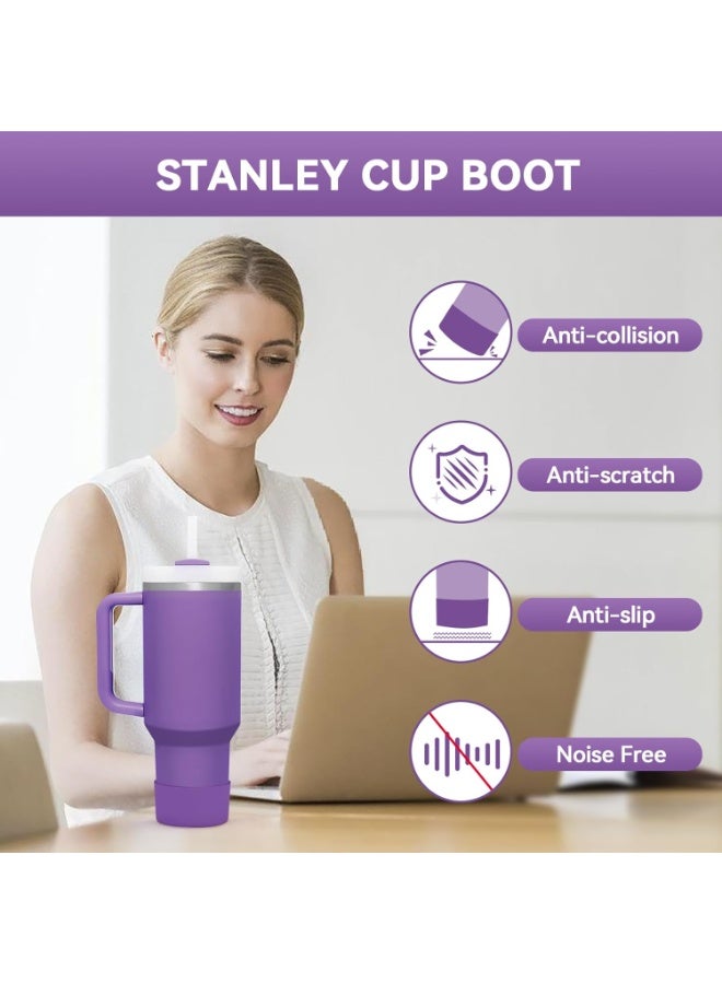 اس تي ان قطعة واحدة من غطاء سيليكون للأكواب، متوافقة مع أكواب ستانلي كوب كوينشر أدفنتشر سعة 40 أونصة وزجاجات هايدرو فلاسك سعة 12-24 أونصة، واقي سفلي مانع للانزلاق، يقلل من الخدوش والضوضاء - Image 5