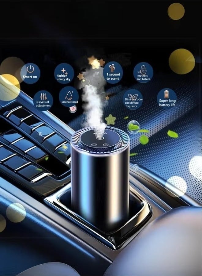 Denx Denx Smart Ceiling Fragrance Device with Stars The distinctive fragrance device for the car, home and office, equipped with distinctive lights and a scented bottle Black  - Image 4