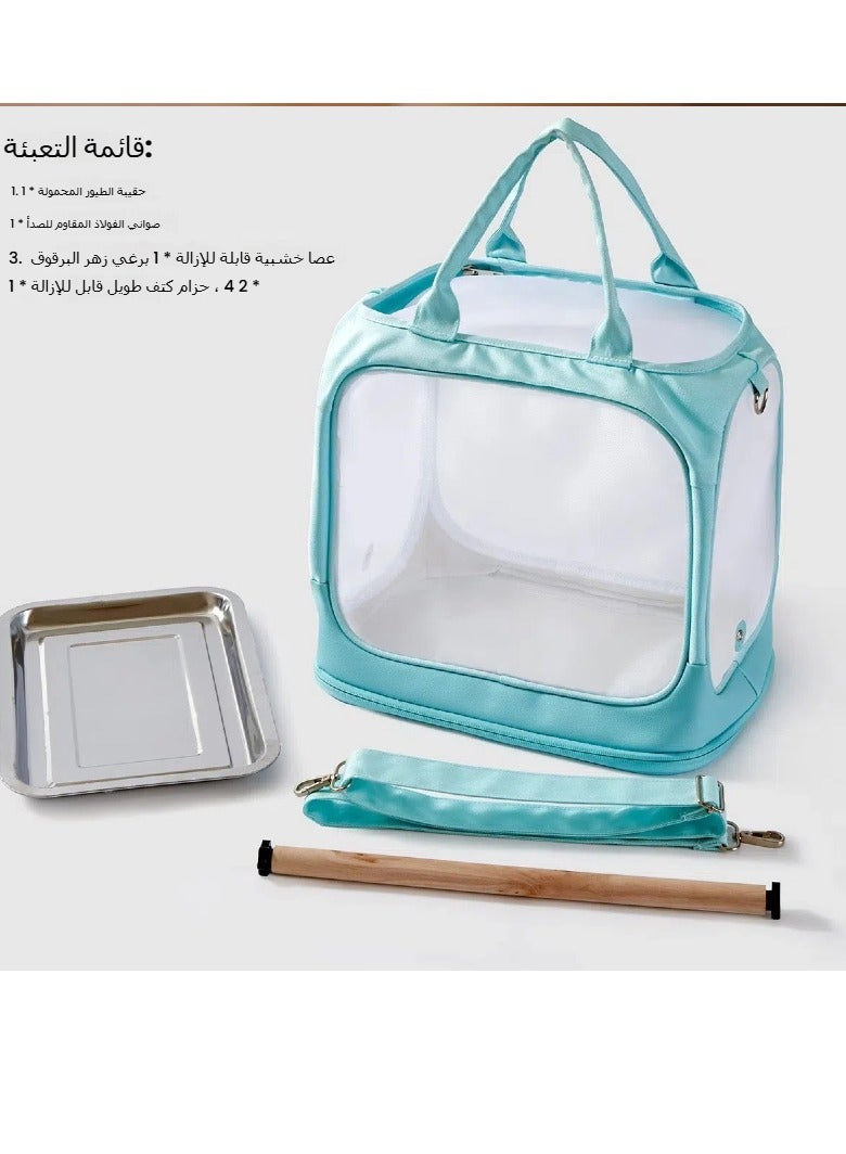 general Parrot Out Portable Bird Bag Oxford Cloth Transparent Pet Bird Cage Foldable Small Pet Out Bird Bag - Image 2