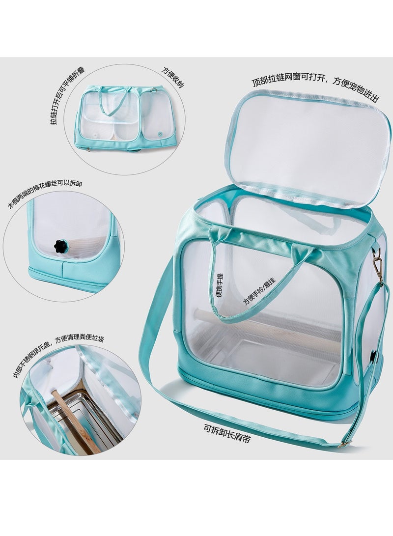 general Parrot Out Portable Bird Bag Oxford Cloth Transparent Pet Bird Cage Foldable Small Pet Out Bird Bag - Image 3