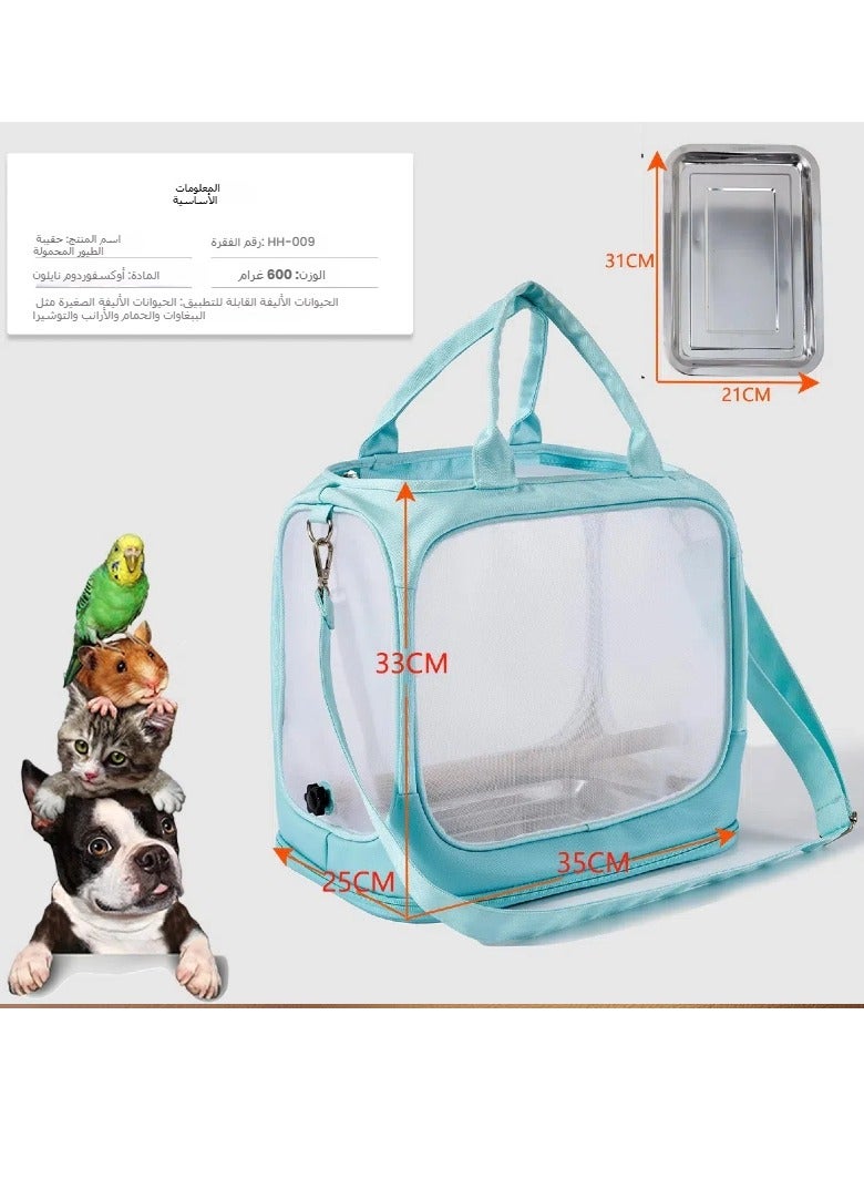 general Parrot Out Portable Bird Bag Oxford Cloth Transparent Pet Bird Cage Foldable Small Pet Out Bird Bag - Image 4