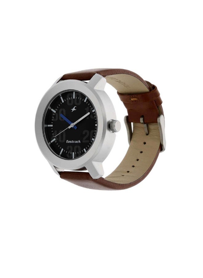 fastrack 3121SL01 Men’s Analog Watch – Black Dial, Brown Leather Strap, Quartz Movement - Image 2