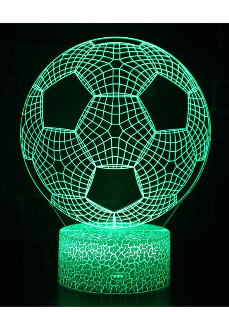 althiqahkey مصباح أنيمي ثلاثي الأبعاد لاعب كرة القدم لتزيين غرفة النوم ضوء هدية للأطفال لاعب كرة القدم ضوء ليلي LED وضع اللمس والتحكم عن بعد - Image 1