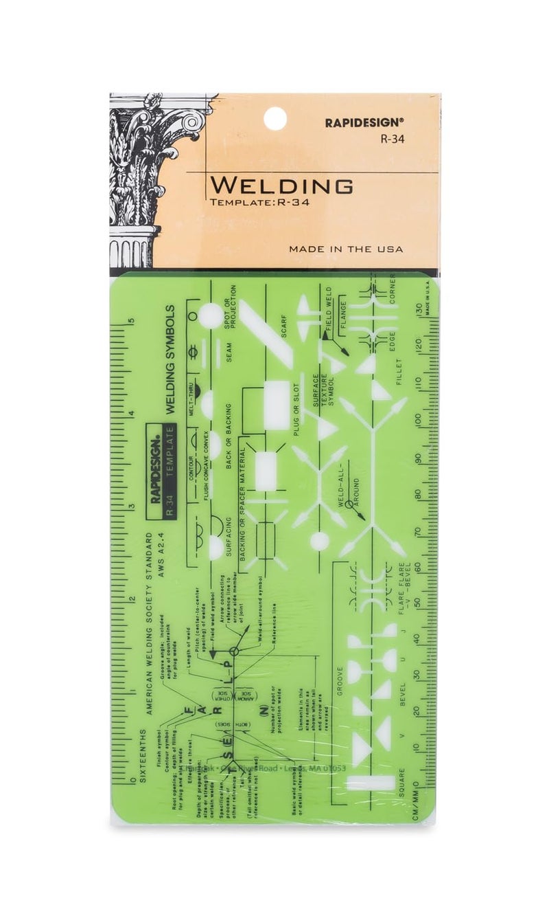 Rapidesign Welding Pocket-Size Template, 1 Each (R34) - Image 3