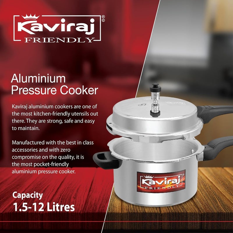 KAVIRAJ قدر ضغط كافيراج ألمنيوم 5 لترات قاعدة تحريض K1060Ib - Image 5