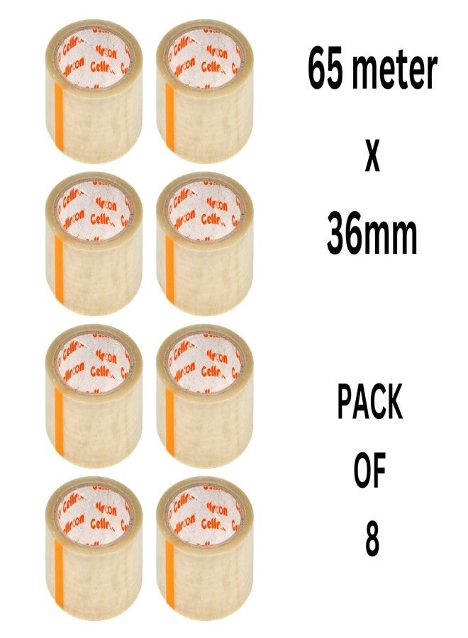Cellroon Transparent Cello Tape (1.5 Inch / 65 Meter) Bopp Self Adhesive Tape Rolls, Packaging Tape For Home, Office, And Industrial Use (Pack Of 8) - Image 2