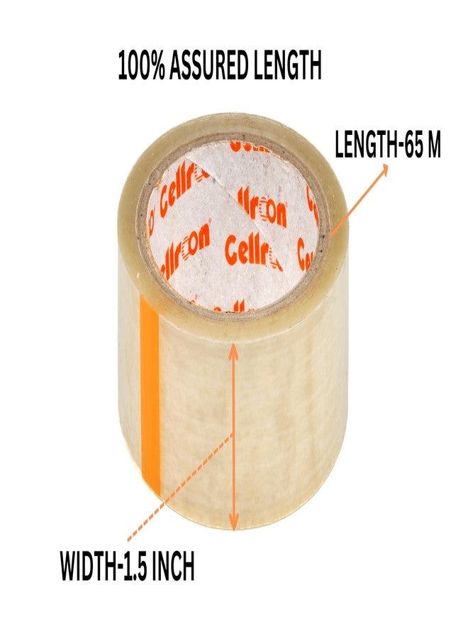 Cellroon Transparent Cello Tape (1.5 Inch / 65 Meter) Bopp Self Adhesive Tape Rolls, Packaging Tape For Home, Office, And Industrial Use (Pack Of 8) - Image 3
