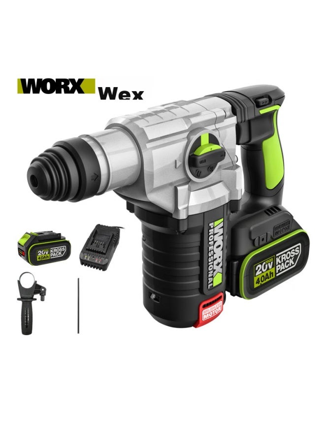 Worx 20v Brushless Cordless Rotary Hammer Drill Wu388 Lithium-ion Electric Pick Hammer Drill Three-in Concrete - Image 5