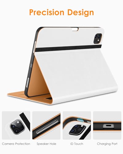 DTTO for iPad Pro 12.9 6th / 5th / 4th / 3rd Generation Case 2022/2021/2020/2018, Leather Folio Stand Cover with Built-in Apple Pencil Holder -Auto Wake/Sleep and Multi Viewing Angles, White - Image 3