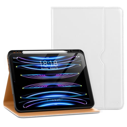 DTTO for iPad Pro 12.9 6th / 5th / 4th / 3rd Generation Case 2022/2021/2020/2018, Leather Folio Stand Cover with Built-in Apple Pencil Holder -Auto Wake/Sleep and Multi Viewing Angles, White - Image 1