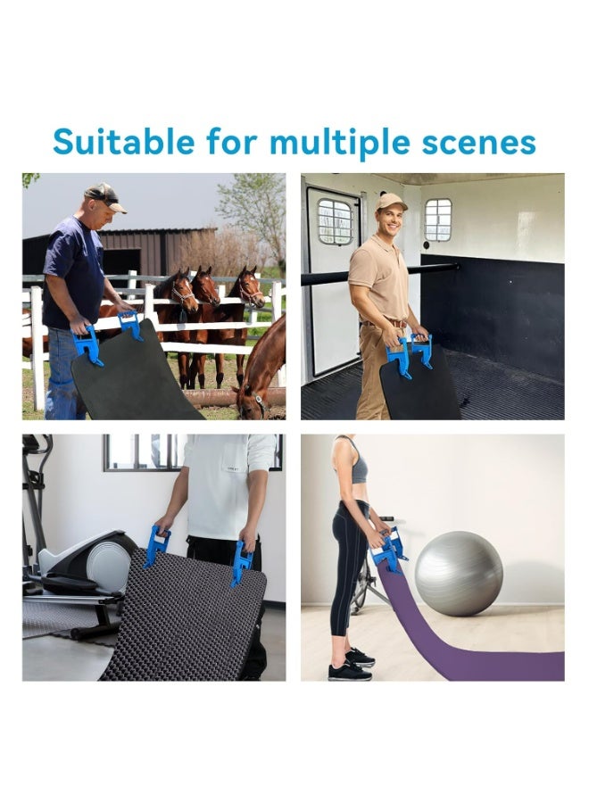 NALACAL زوج من ادوات تحريك السجادات - مقابض سجاد - مقابض سجاد شديدة التحمل لبساط الحصان وسجادة صالة الالعاب الرياضية وسجادة المقطورة والحصائر المطاطية - اداة سحب مريحة مثالية للحظيرة والمنزل، متينة وموفرة - Image 2