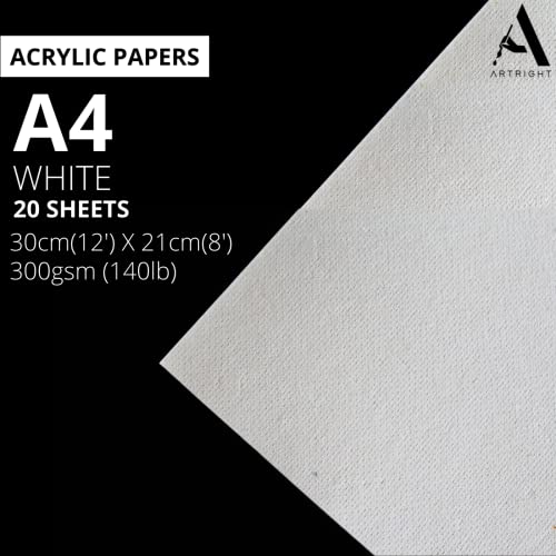 ArtRight White Net Handmade Papers (280 GSM) Ultra Premium fine Textured Dotted Handmade Watercolor Papers for Watercolour, Acrylic, Ink and Mixed Media (A4-20) - Image 2
