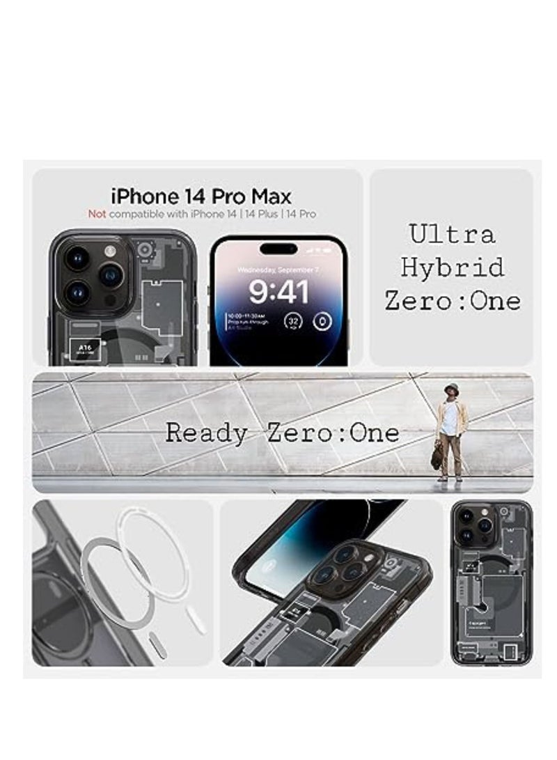 IAF Spigen Ultra Hybrid (MagFit) designed for iPhone 14 Pro Max case cover compatible with MagSafe - Zero One - Image 2