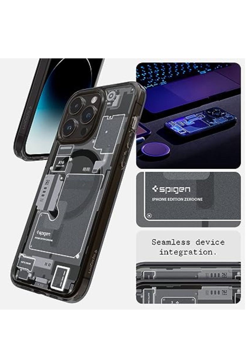 IAF Spigen Ultra Hybrid (MagFit) designed for iPhone 14 Pro Max case cover compatible with MagSafe - Zero One - Image 3
